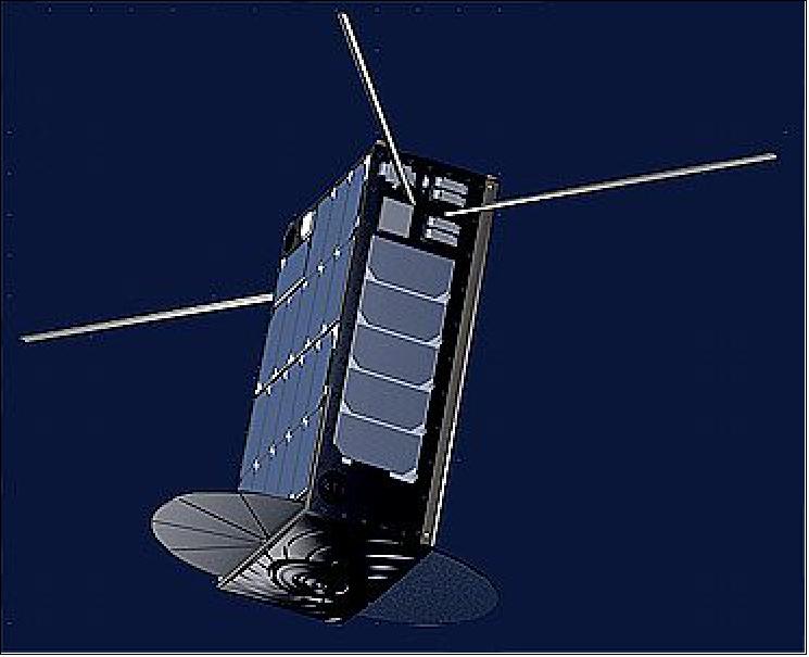 Figure 2: BRO-1 (Breizh Recon Orbiter-1) is a 6U CubeSat designed to supply spectrum monitoring services from low Earth orbit. The monitoring spectrum payload is designed by Unseenlabs (image credit: GomSpace)
