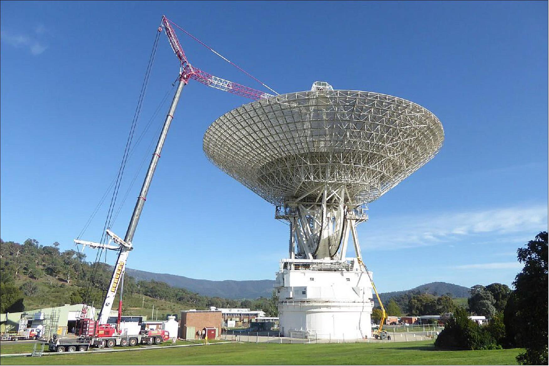 Figure 27: Repairs to the Deep Space Station 43 in Canberra, Australia, the only means of communication with the Voyager 2 spacecraft (image credit: NASA)
